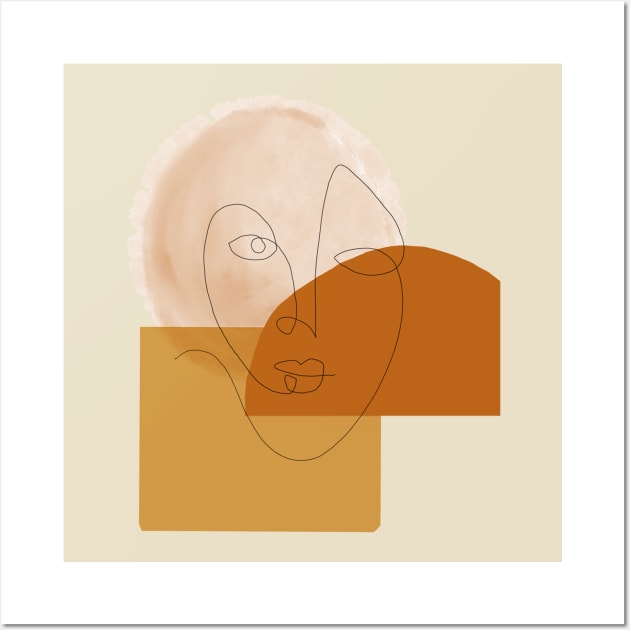Oneliner Abstract Face Wall Art by G.G.  Goods